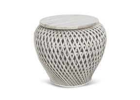 Tulum Side Table - White Side Tables Vast Furniture 