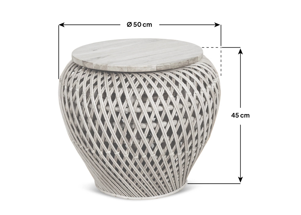Tulum Side Table - White