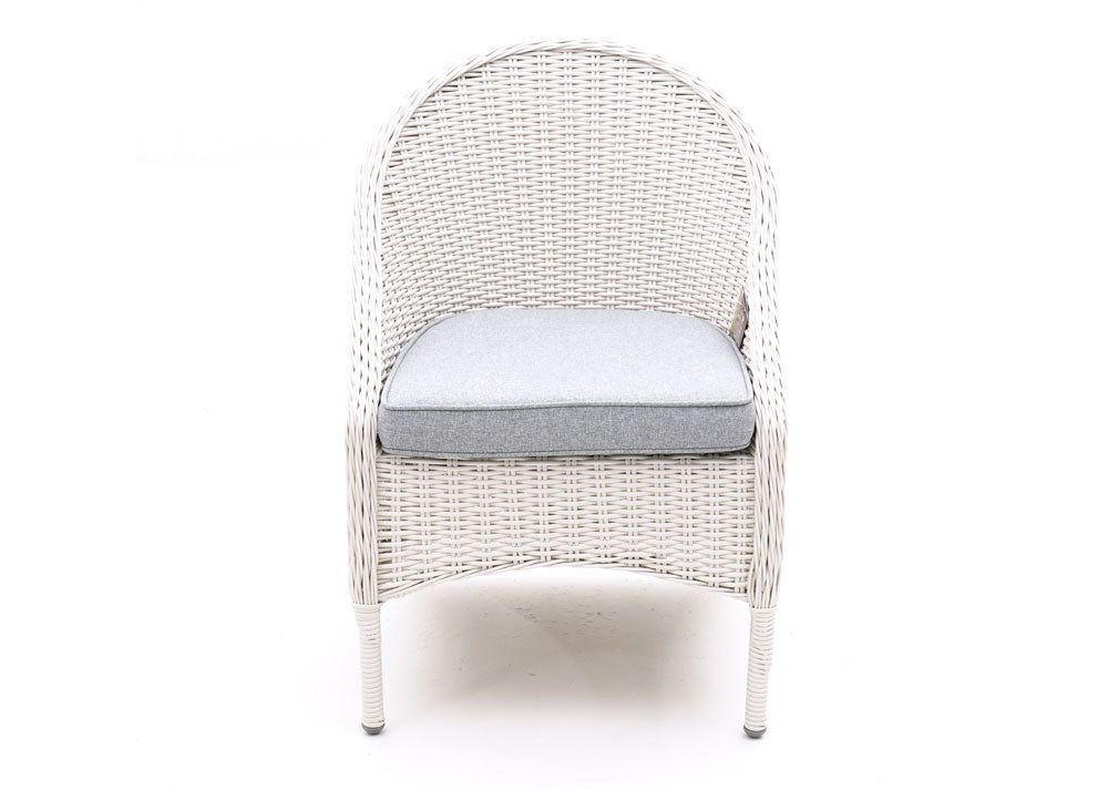 Ubud Dining Chair front view in white wicker