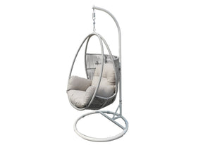 Cadiz Hanging Chair in white pe wicker