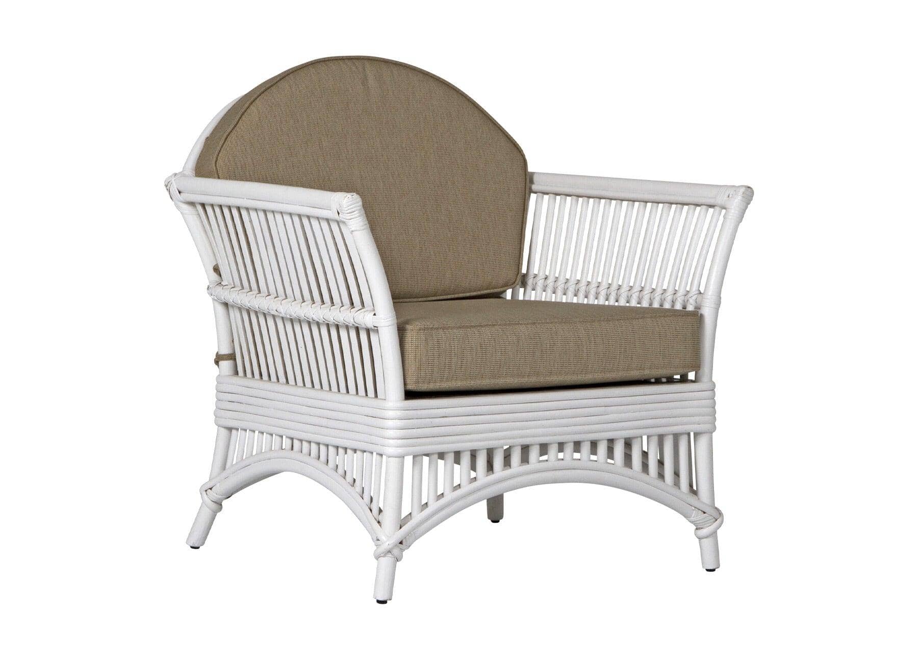 Kuranda Armchair - White with Taupe Covers Alfresco Lounging Vast Furniture + Home 