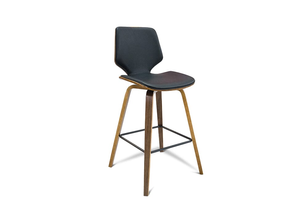 Ryde Walnut Black Barstool Stools Vast Furniture 