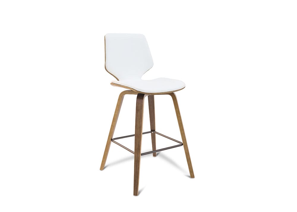 Ryde Walnut White Barstool Stools Vast Furniture 