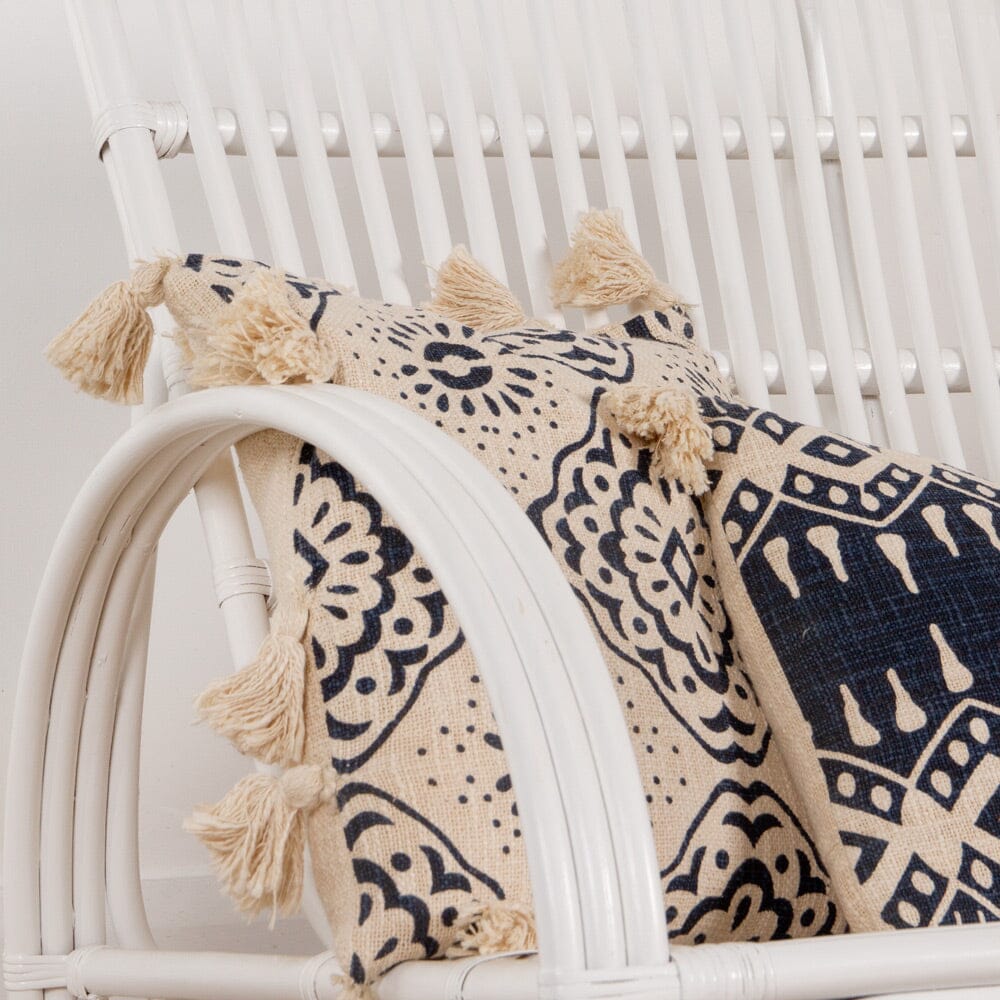 Nila Diamond Cotton Embellished Cushion with Insert Cushions and Pouffes DWBH 