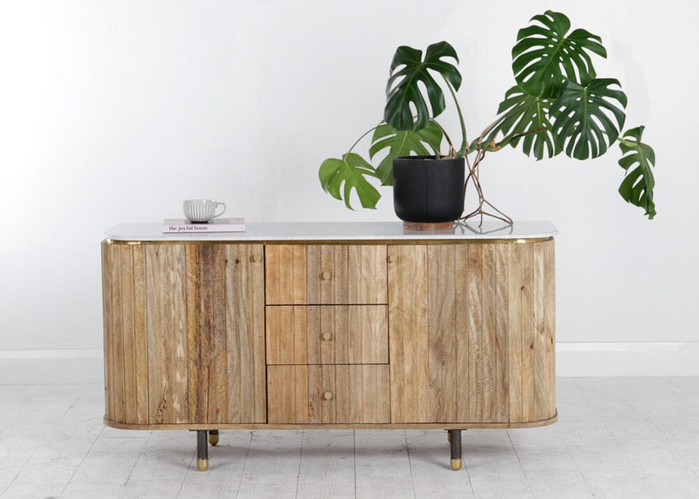 Lilian Carved Buffet with Marble Top Buffets Smile Interiors 